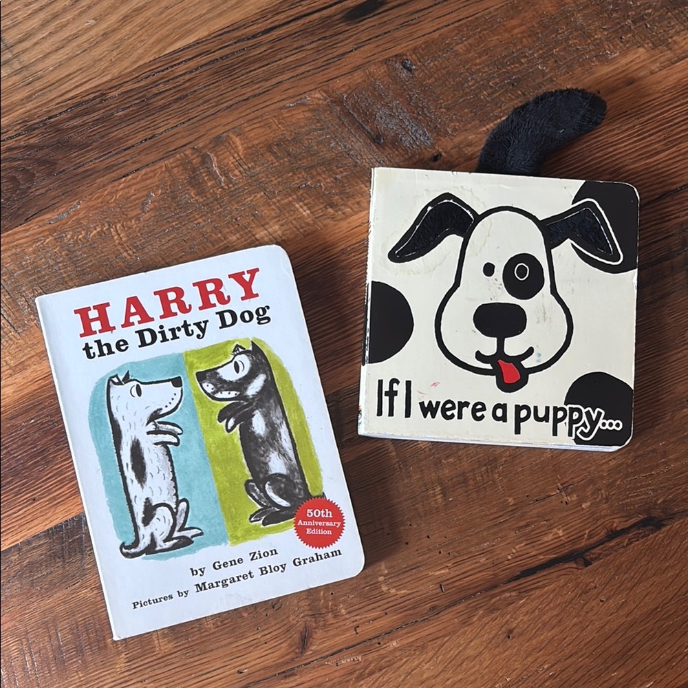 Jellycat If I Were a Puppy Board Book and Harry the dirty dog bundle